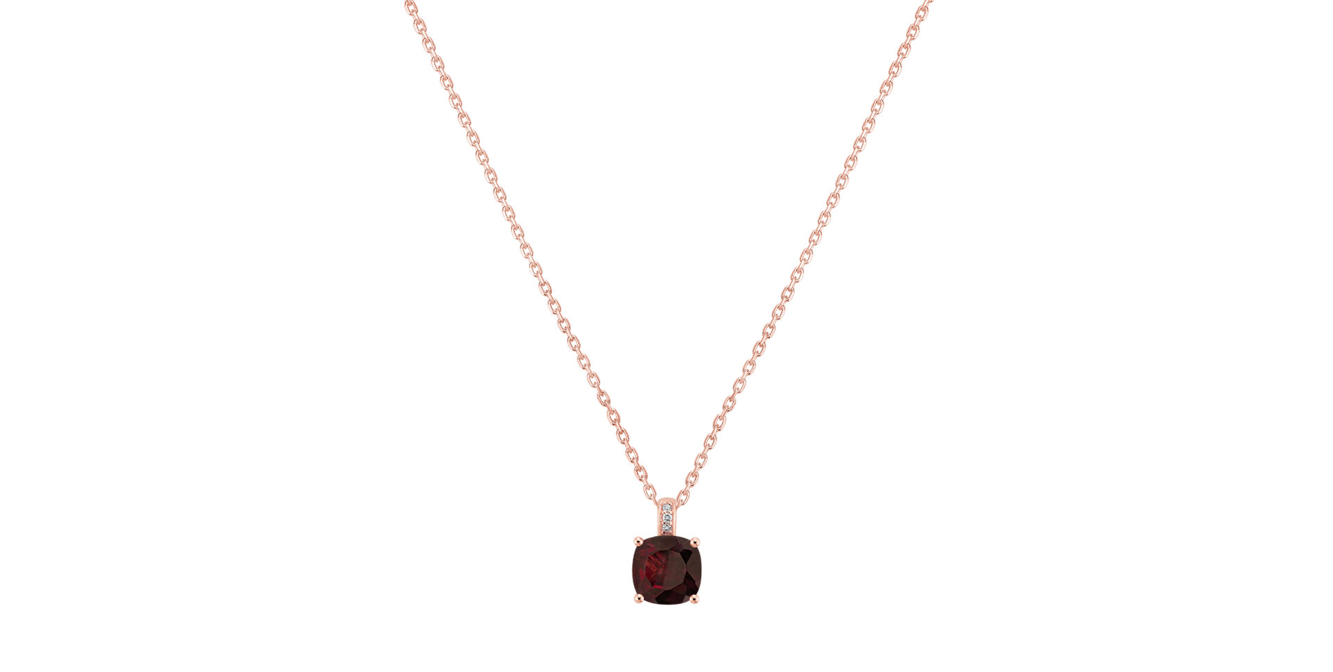 Diamond necklace with Rhodolite Amariel