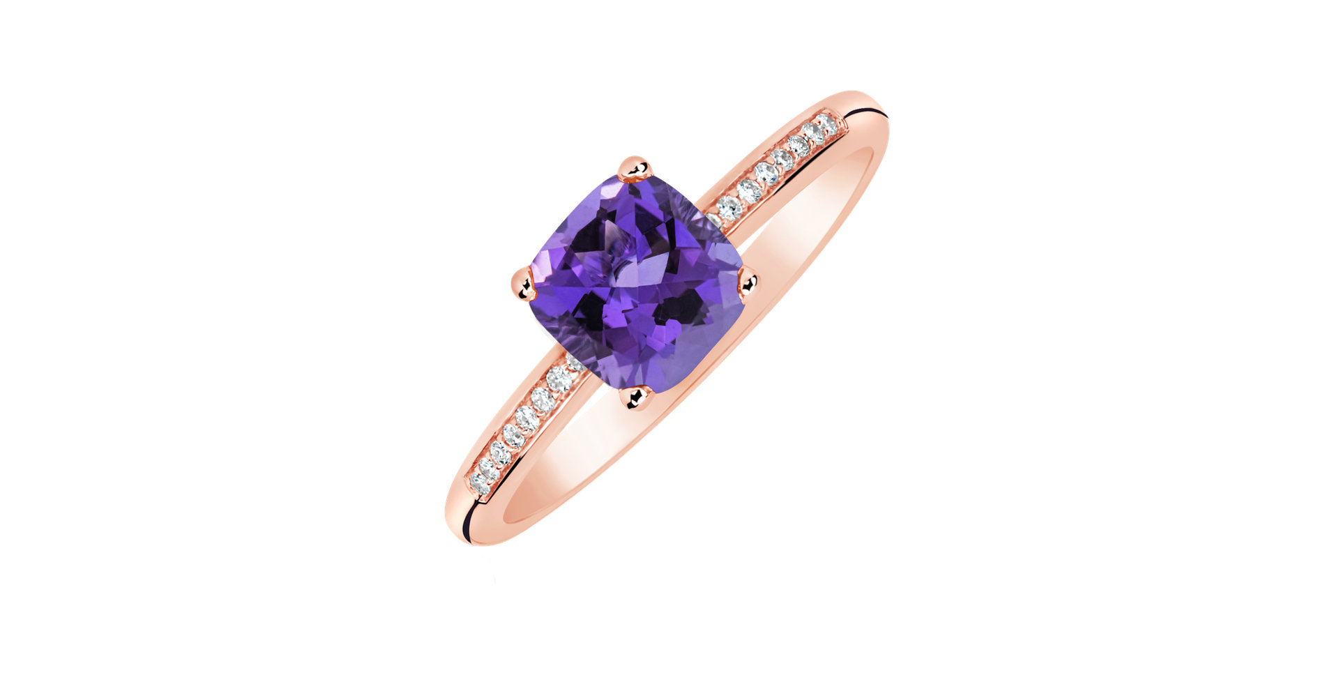 Diamond ring with Amethyst Melody Symphony