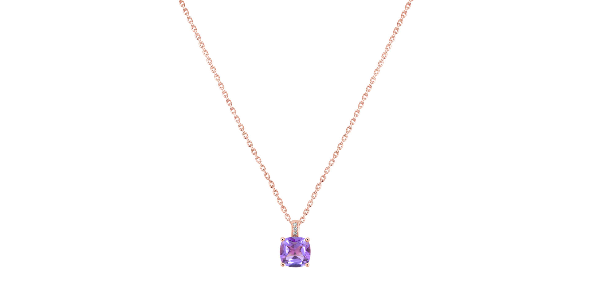 Diamond necklace with Amethyst Amariel