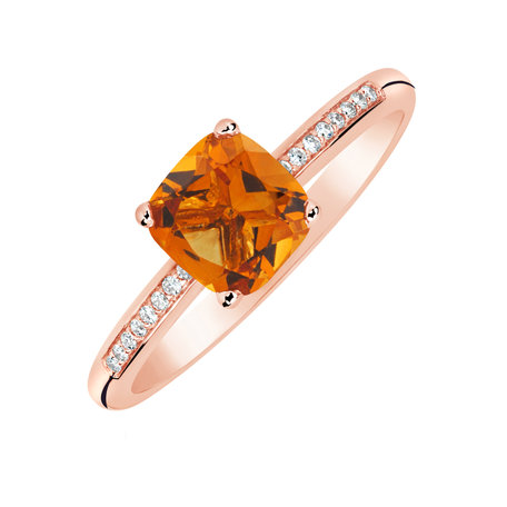 Diamond ring with Citrine Melody Symphony