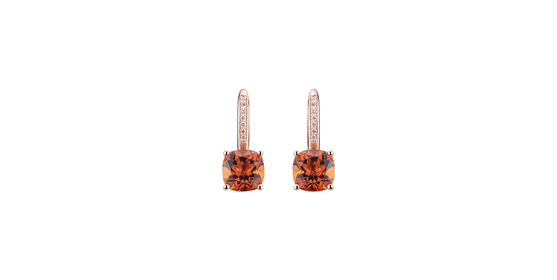 Diamond earrings with Citrine Calypso