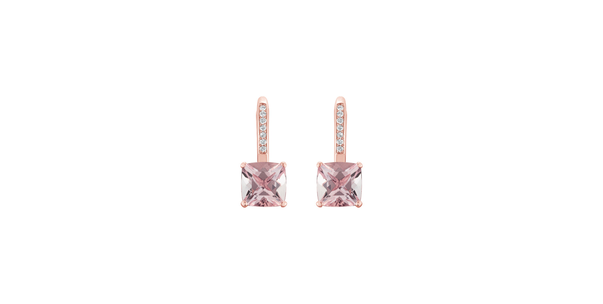 Diamond earrings with Morganite Calypso