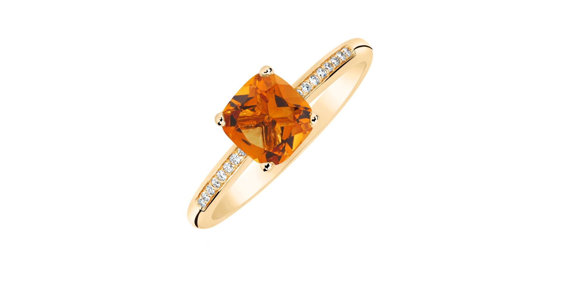 Diamond ring with Citrine Melody Symphony