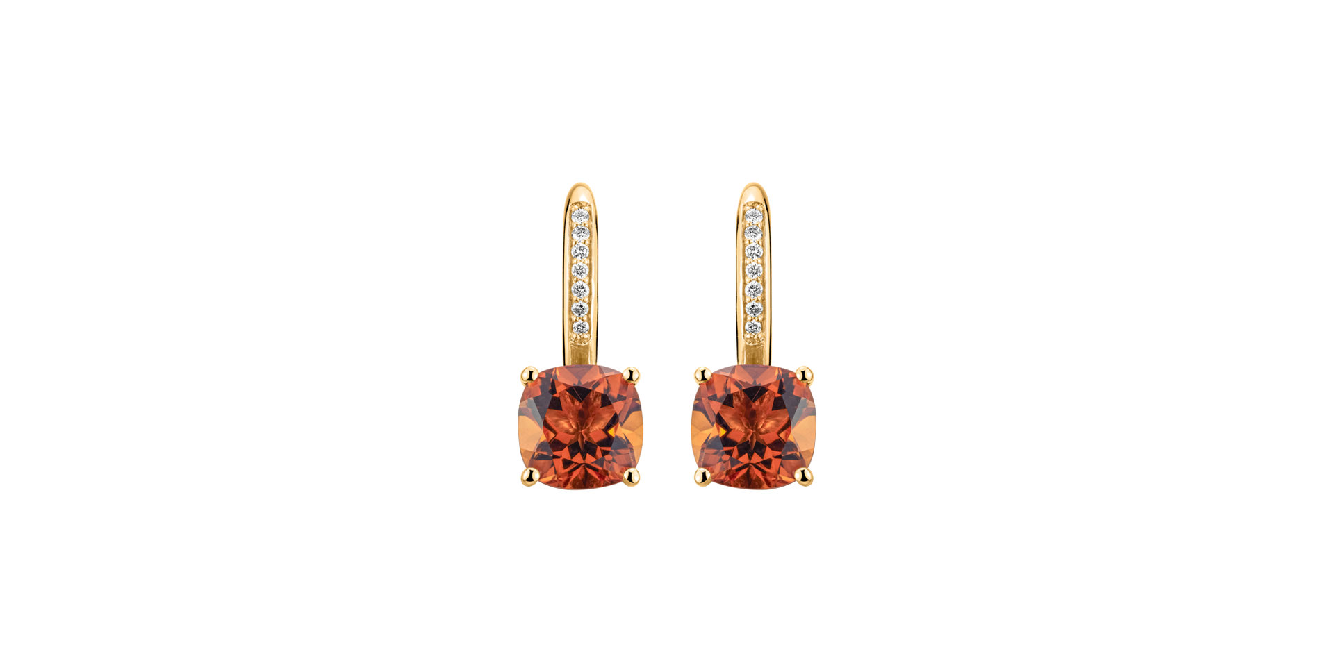 Diamond earrings with Citrine Calypso