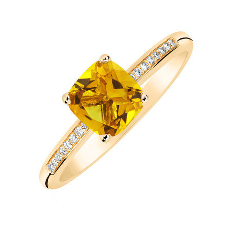 Diamond ring with Citrine Melody Symphony