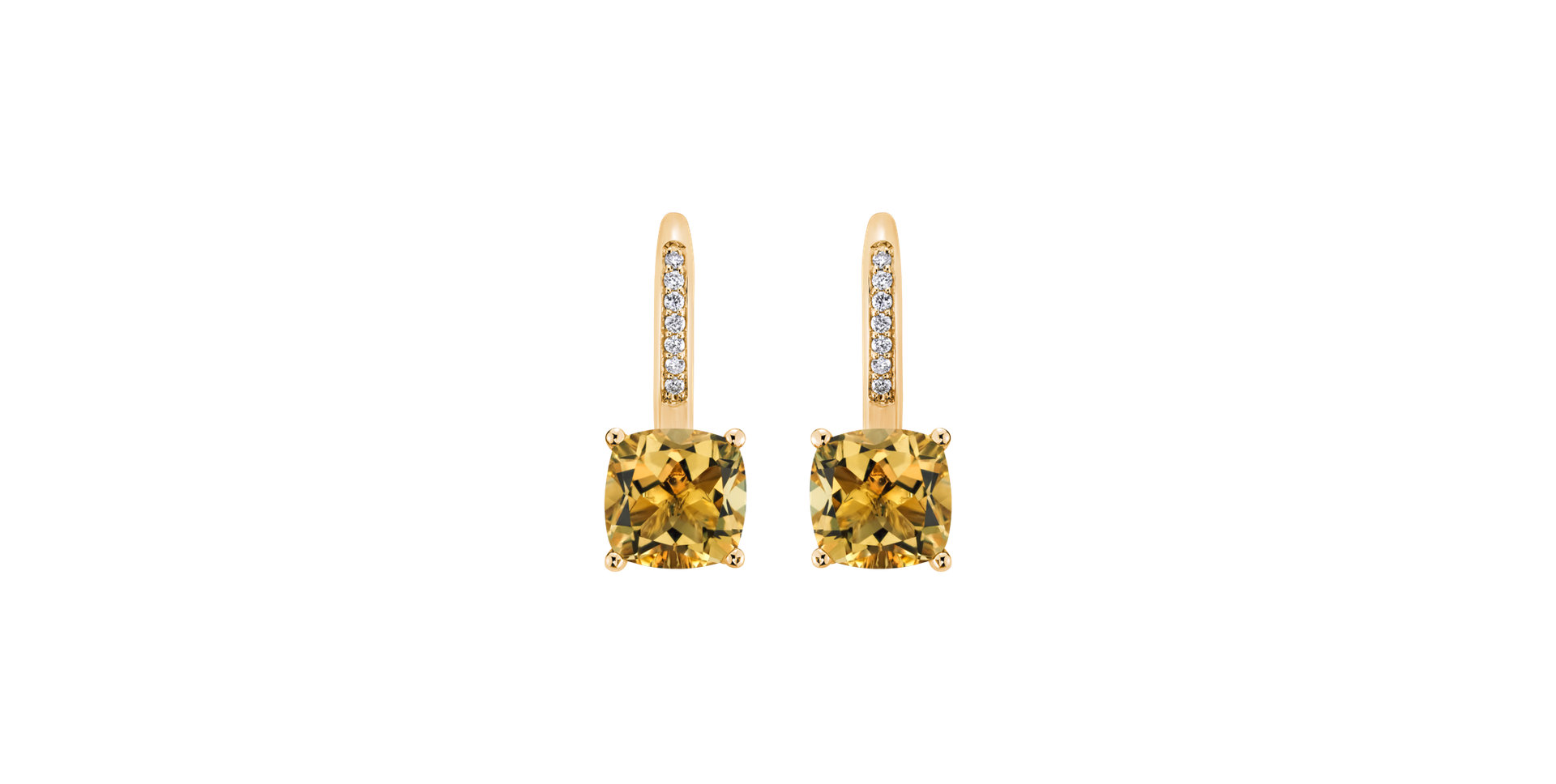 Diamond earrings with Citrine Calypso