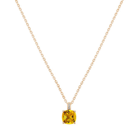 Diamond necklace with Citrine Amariel