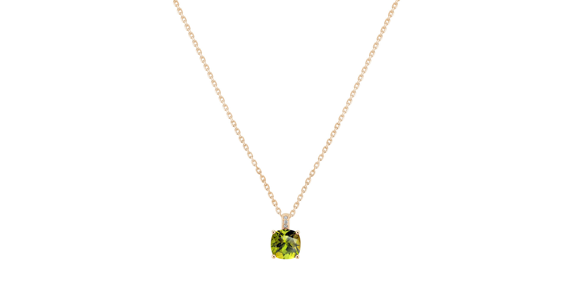 Diamond necklace with Peridot Amariel