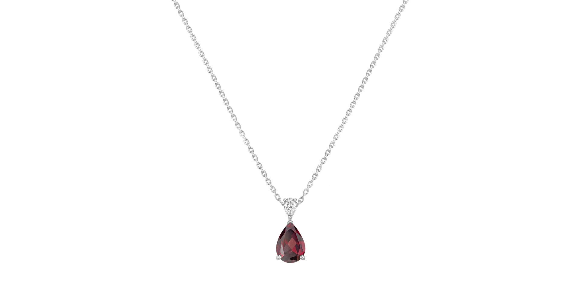 Diamond necklace with Rhodolite Whispers of Light