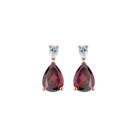 Diamond earrings with Rhodolite Whispers of Light