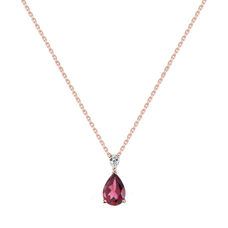 Diamond necklace with Rhodolite Whispers of Light