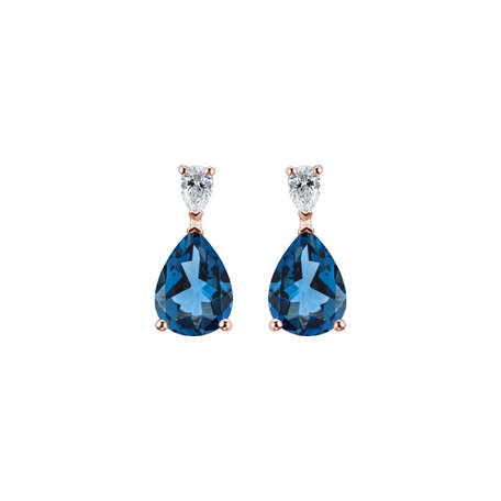 Diamond earrings with Topaz Whispers of Light