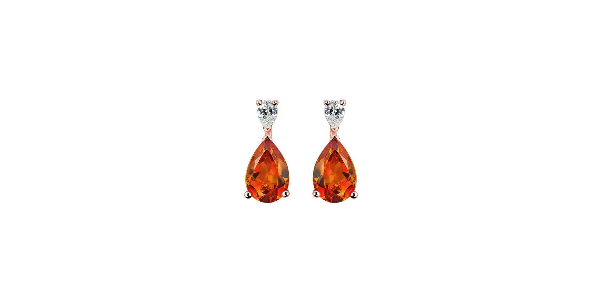 Diamond earrings with Citrine Whispers of Light
