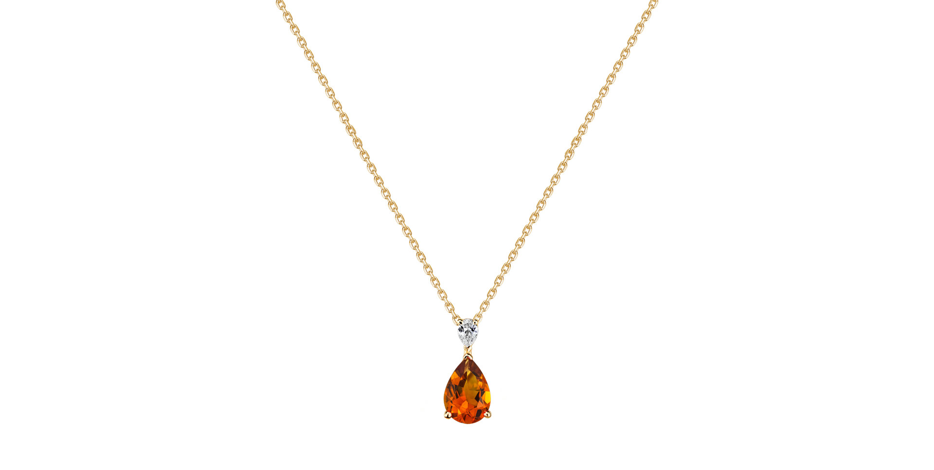 Diamond necklace with Citrine Whispers of Light