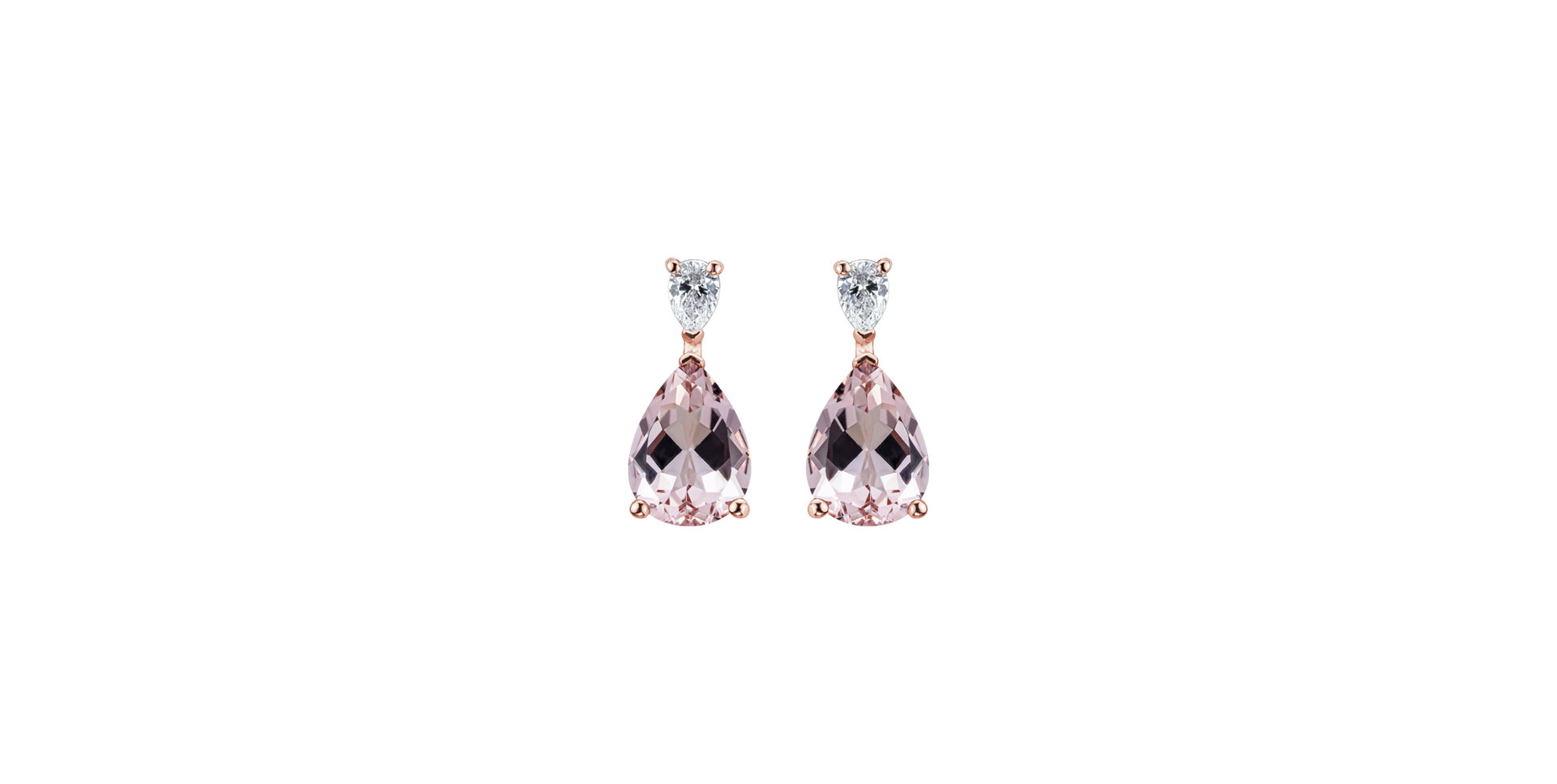 Diamond earrings with Morganite Whispers of Light