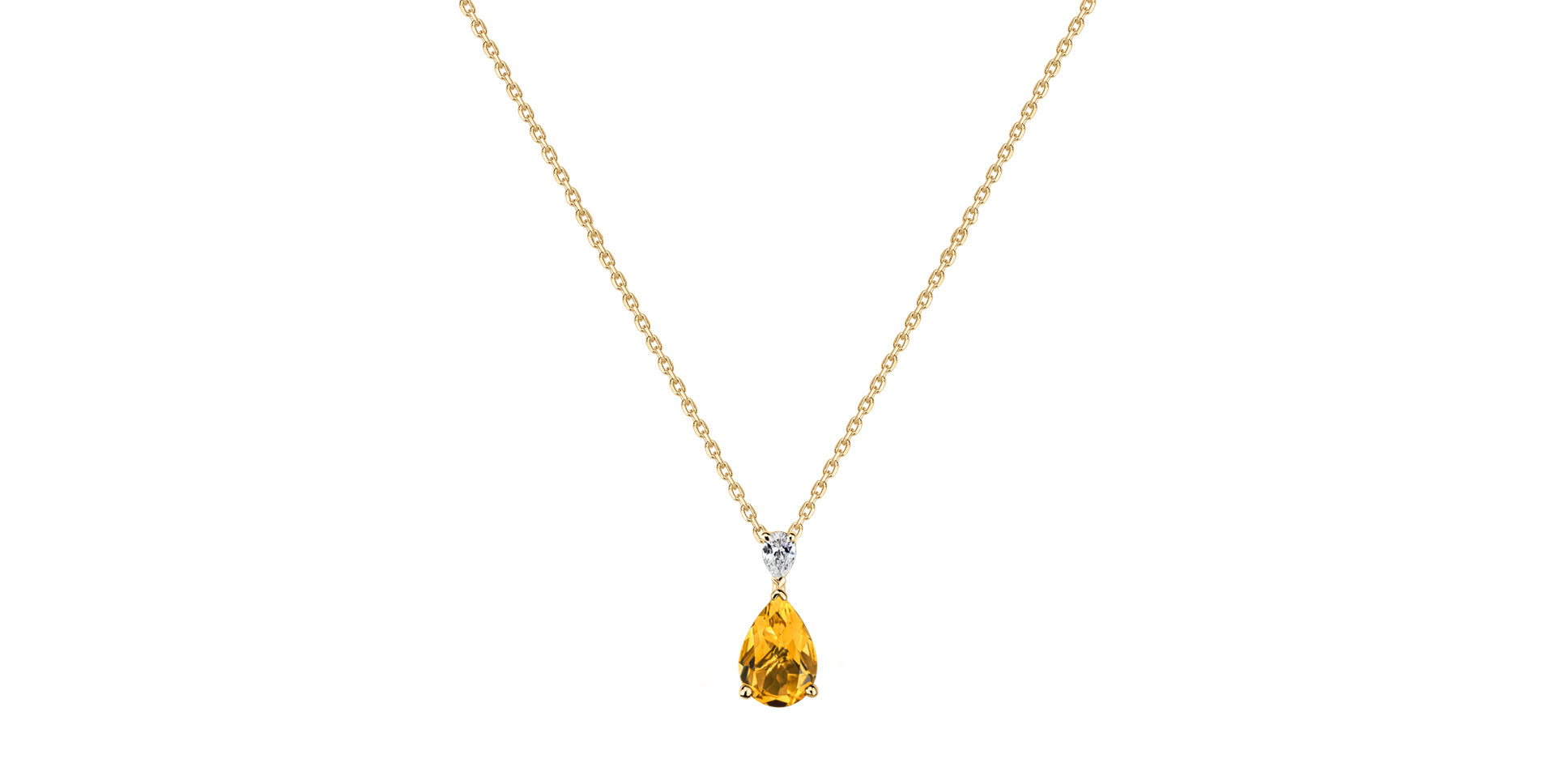 Diamond necklace with Citrine Whispers of Light