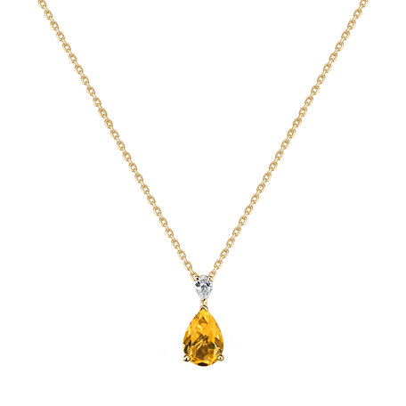 Diamond necklace with Citrine Whispers of Light
