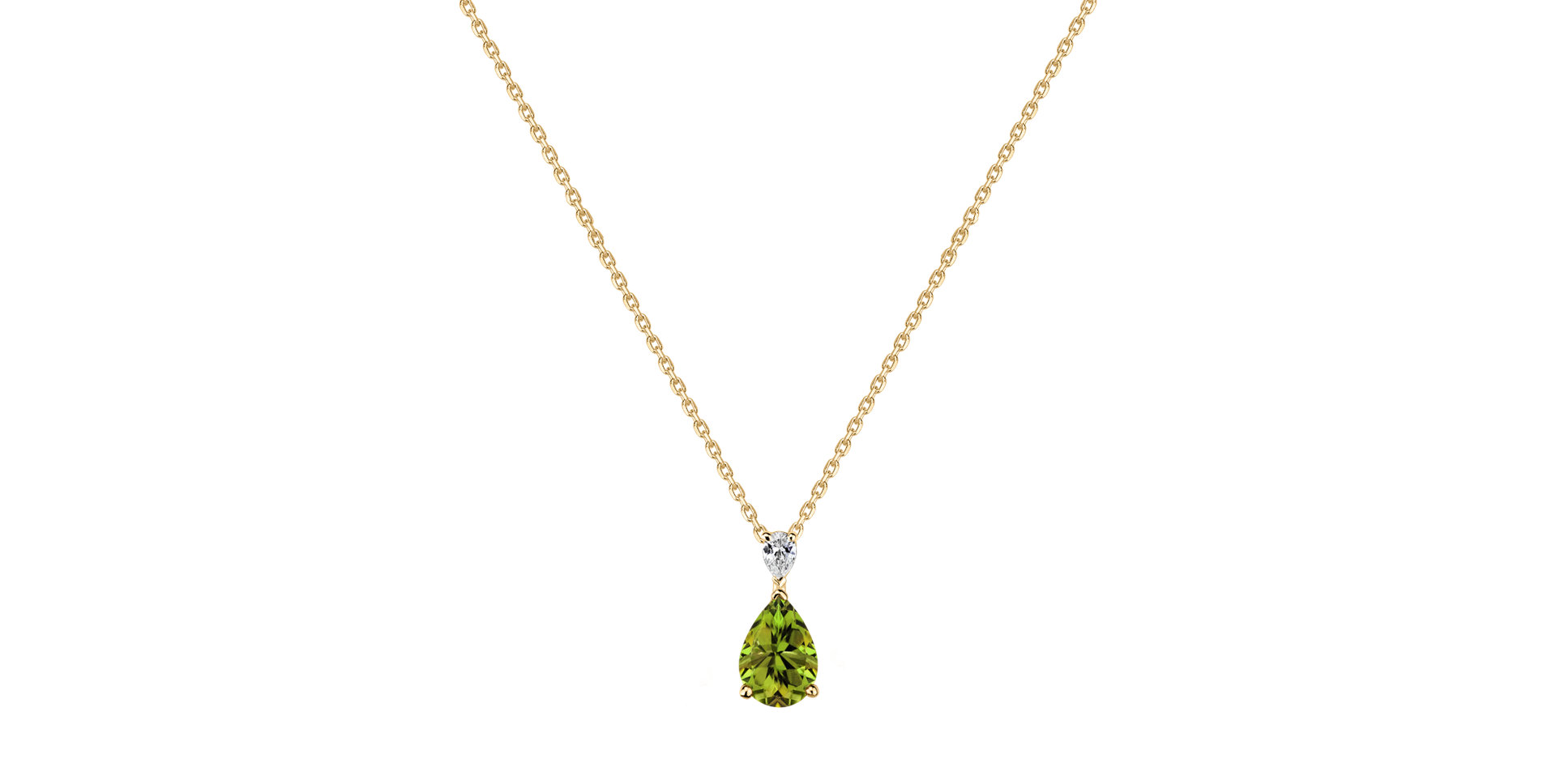 Diamond necklace with Peridote Whispers of Light