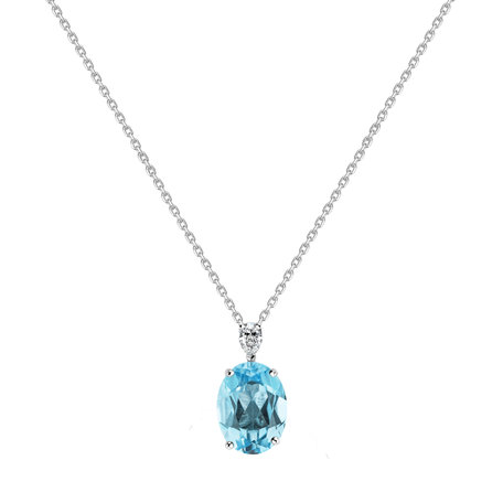Diamond necklace with Topaz Annelise