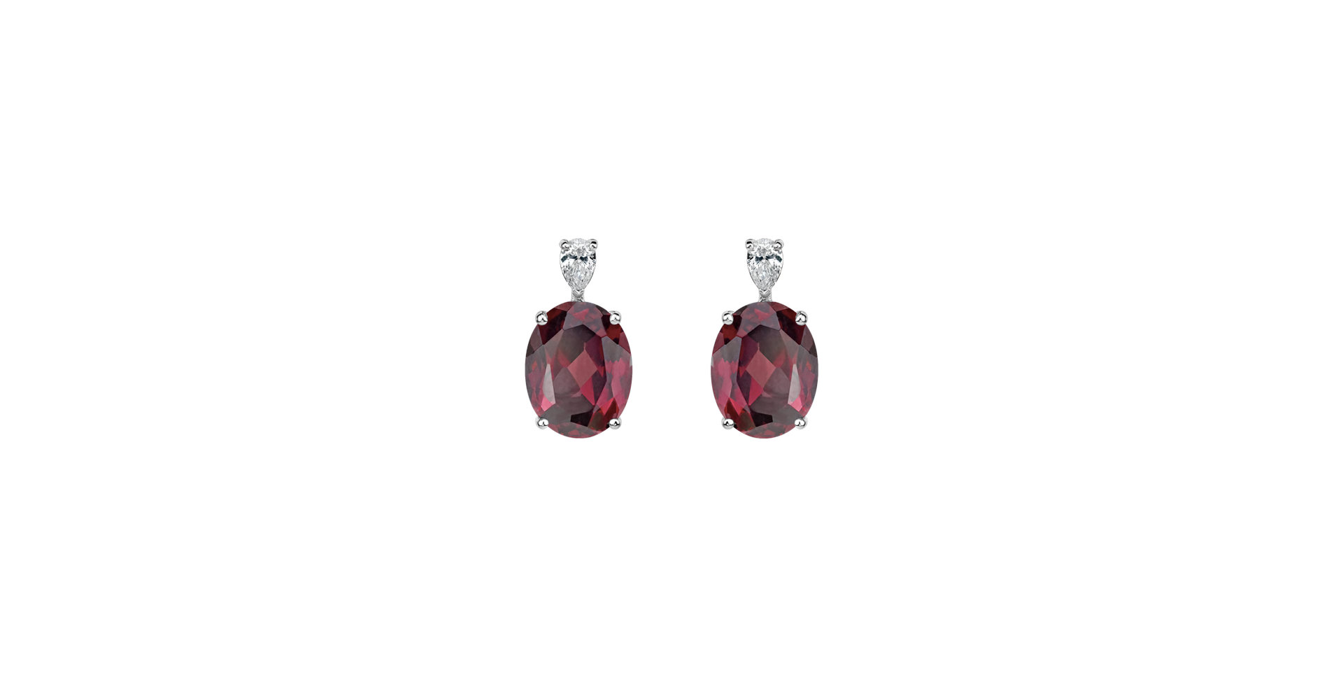 Diamond earrings with Rhodolite Annelise