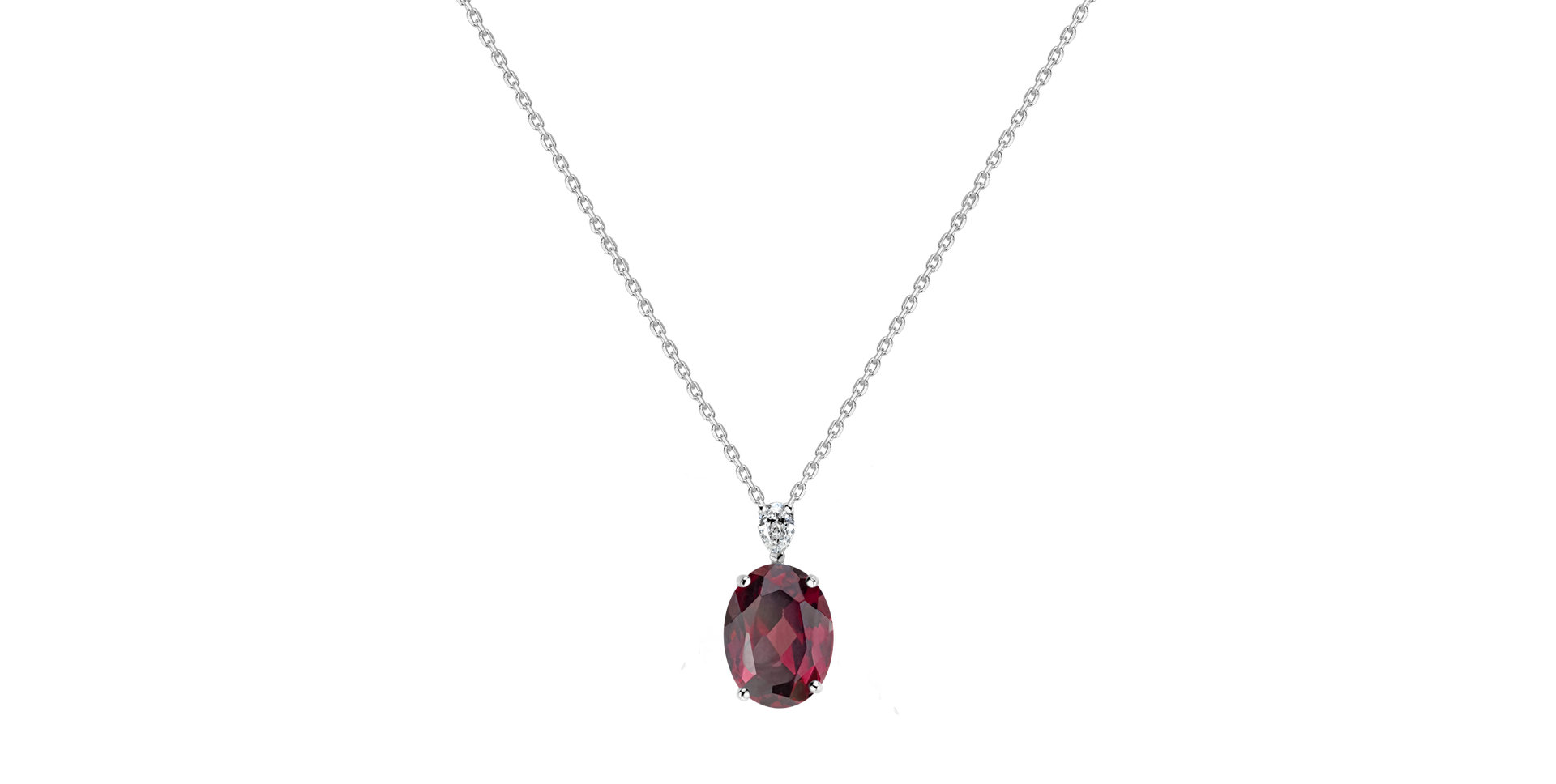 Diamond necklace with Rhodolite Annelise