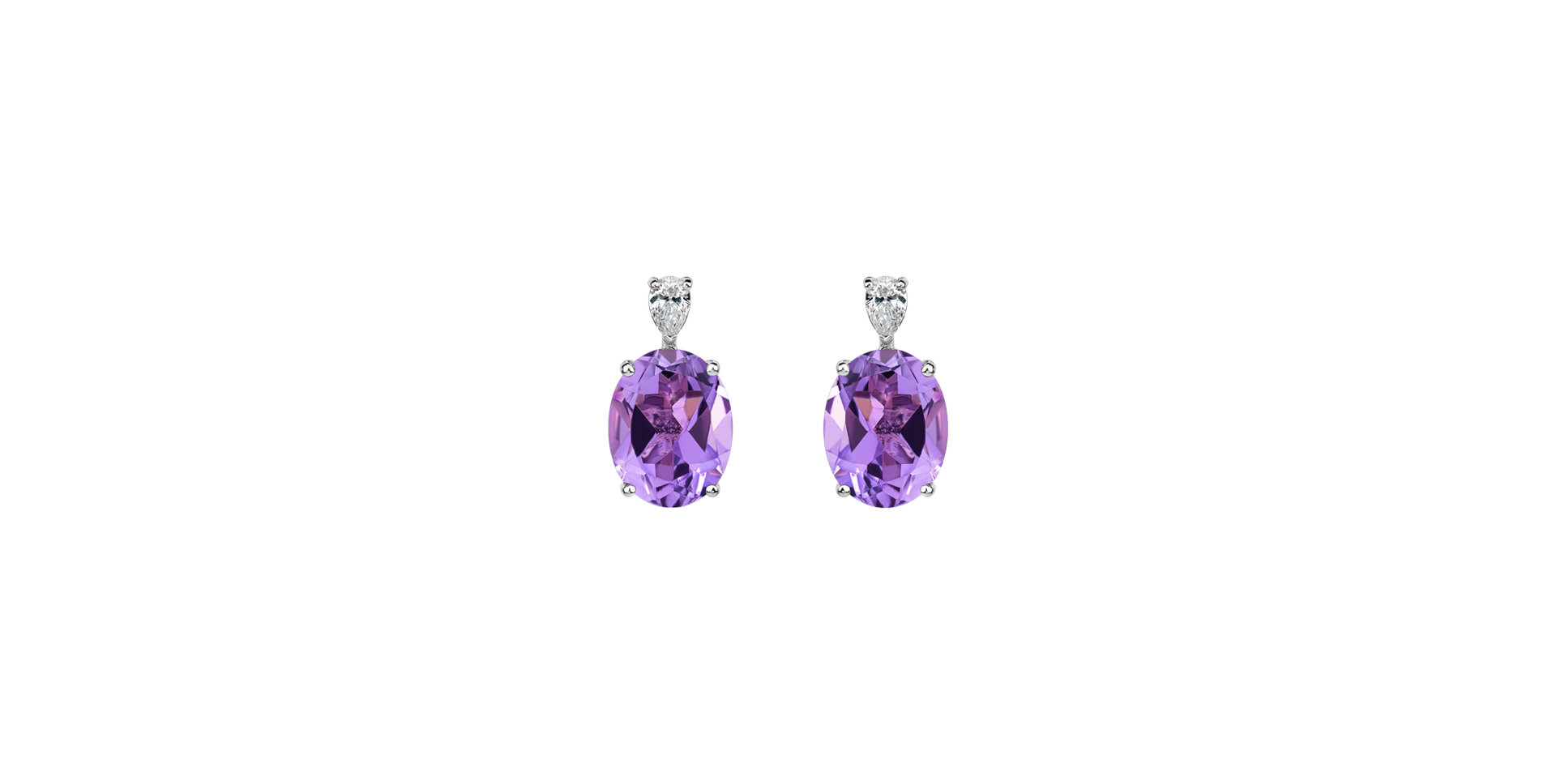 Diamond earrings with Amethyst Annelise