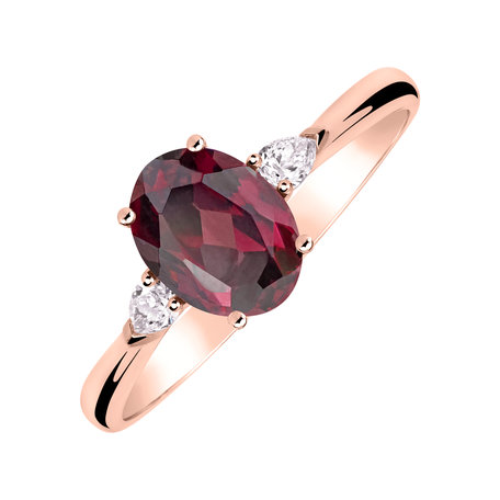Diamond ring with Rhodolite Annelise