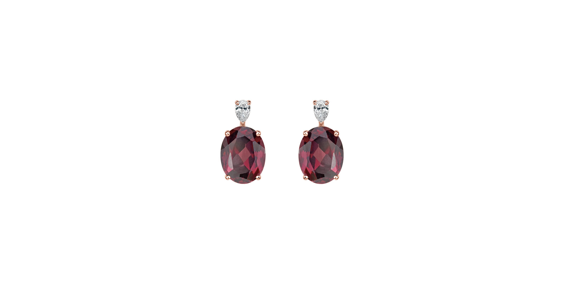Diamond earrings with Rhodolite Annelise