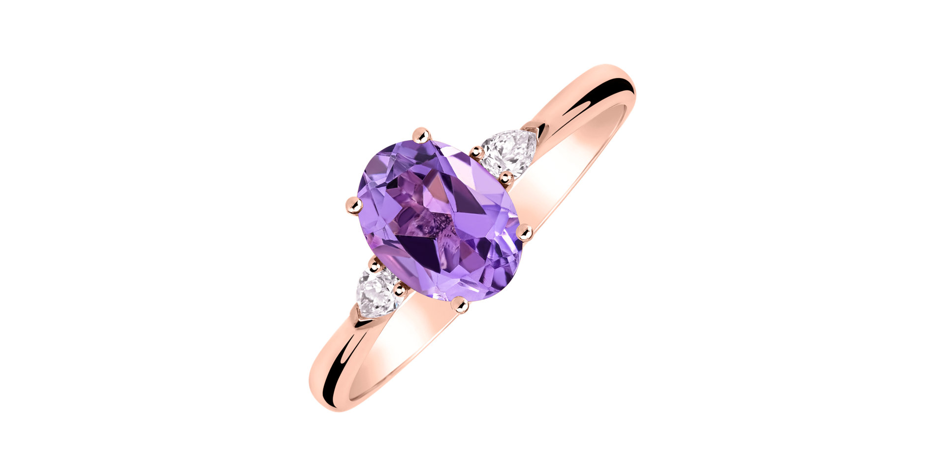 Diamond ring with Amethyst Annelise