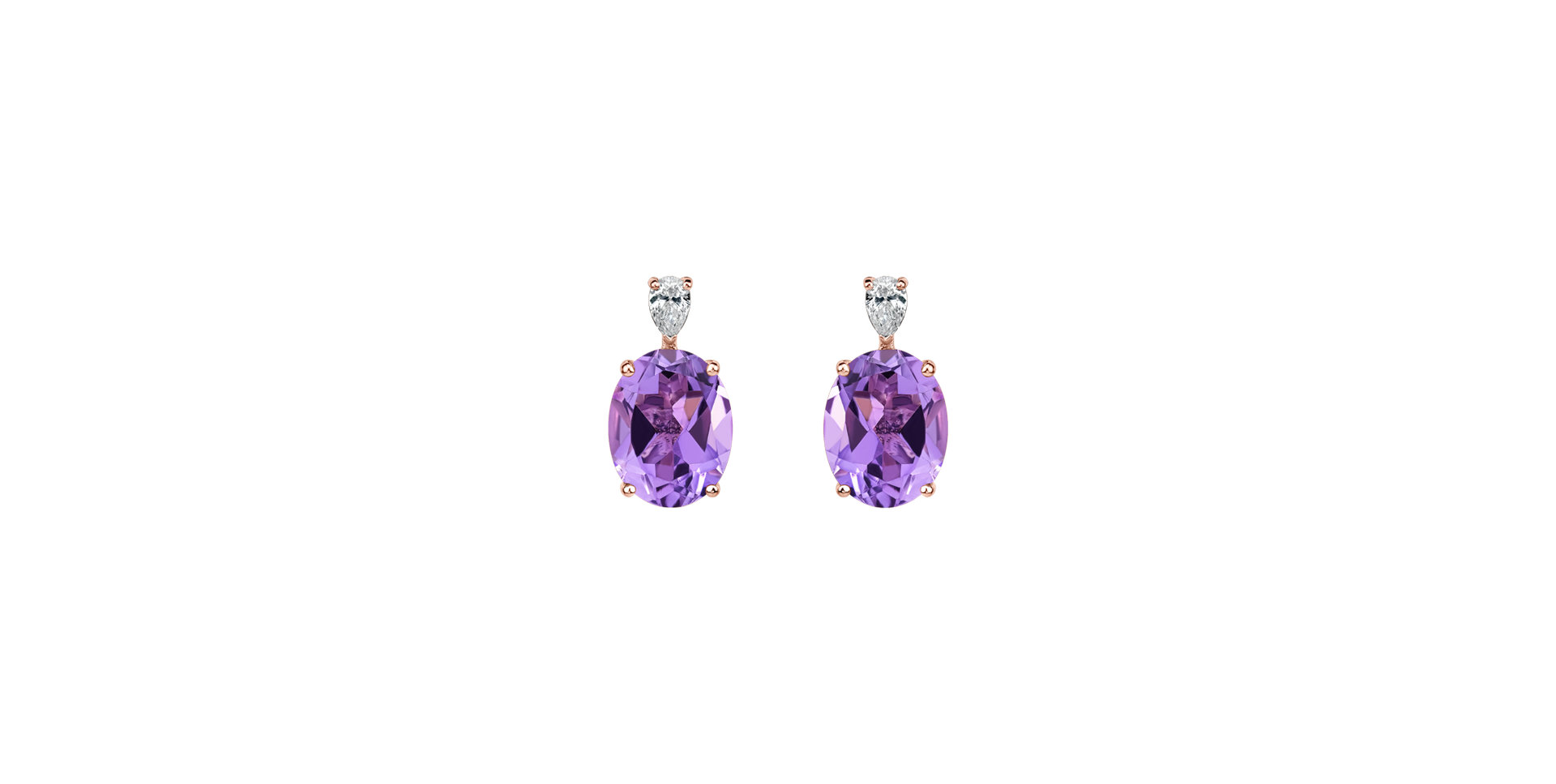 Diamond earrings with Amethyst Annelise