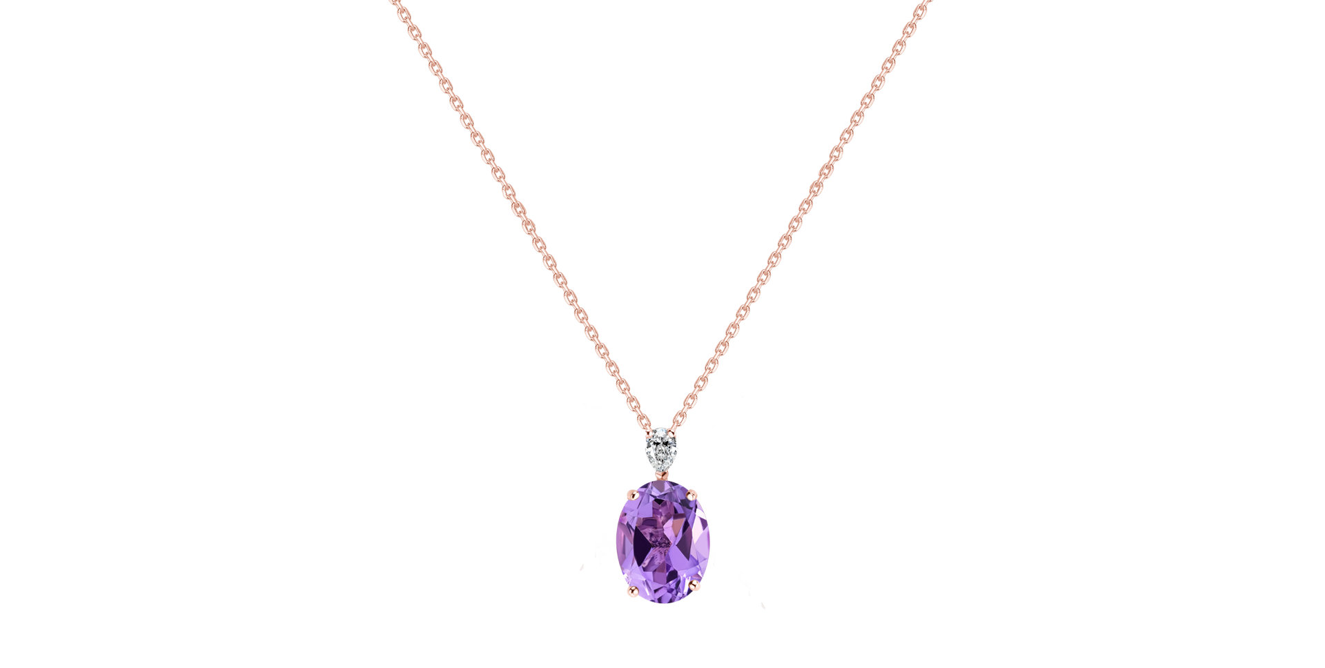 Diamond necklace with Amethyst Annelise