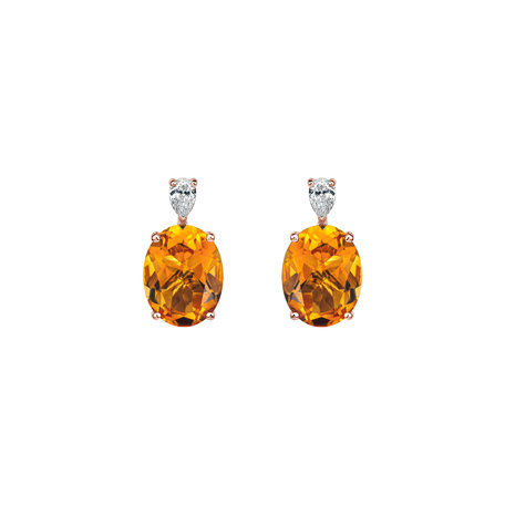 Diamond earrings with Citrine Annelise
