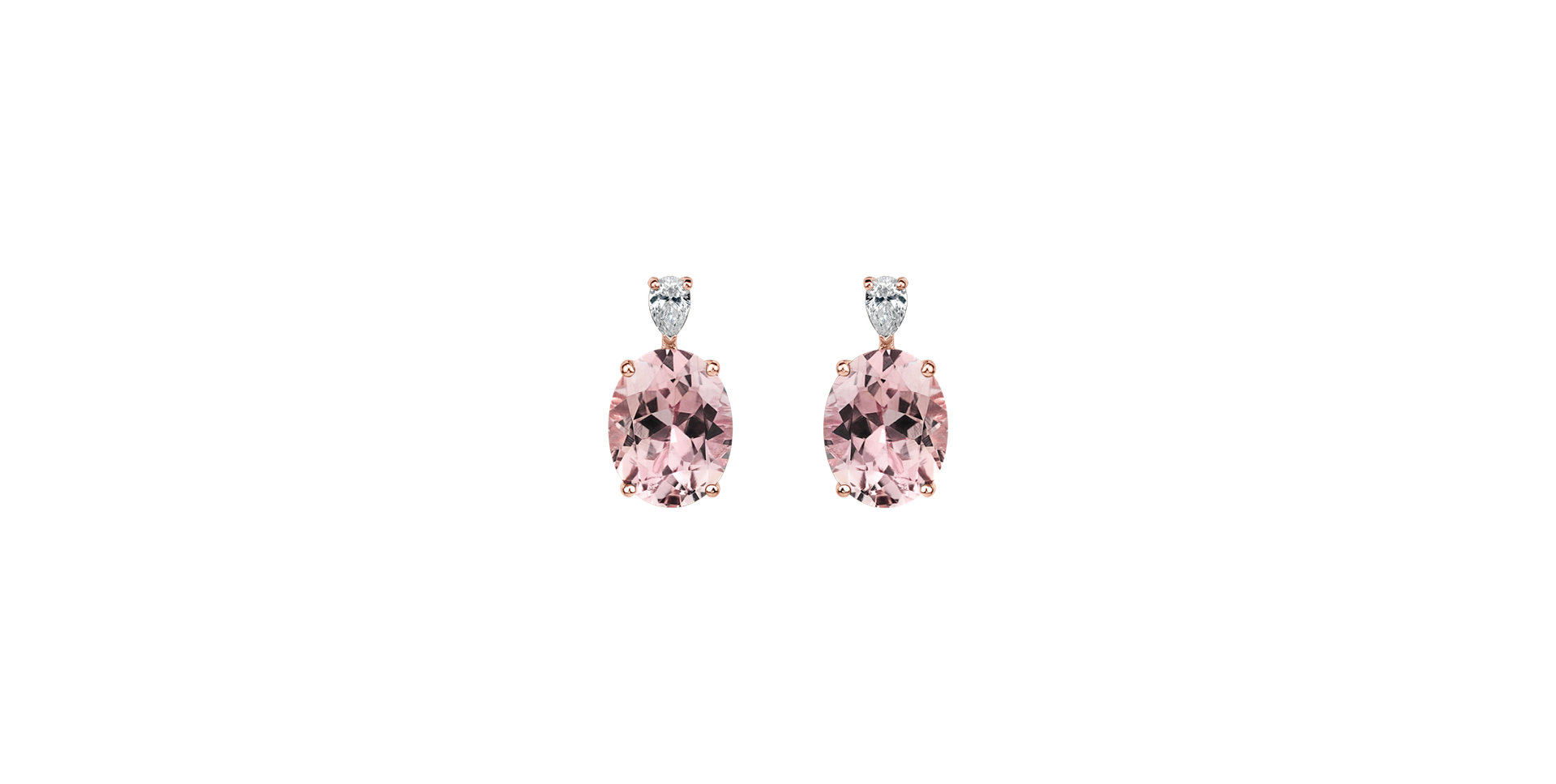 Diamond earrings with Morganite Annelise