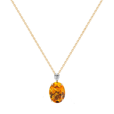 Diamond necklace with Citrine Annelise