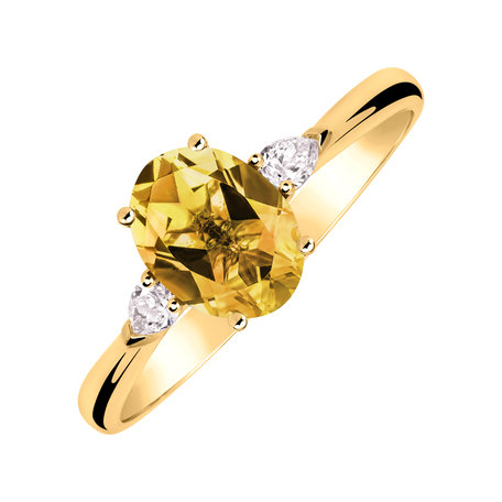 Diamond ring with Citrine Annelise