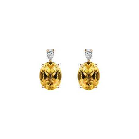 Diamond earrings with Citrine Annelise