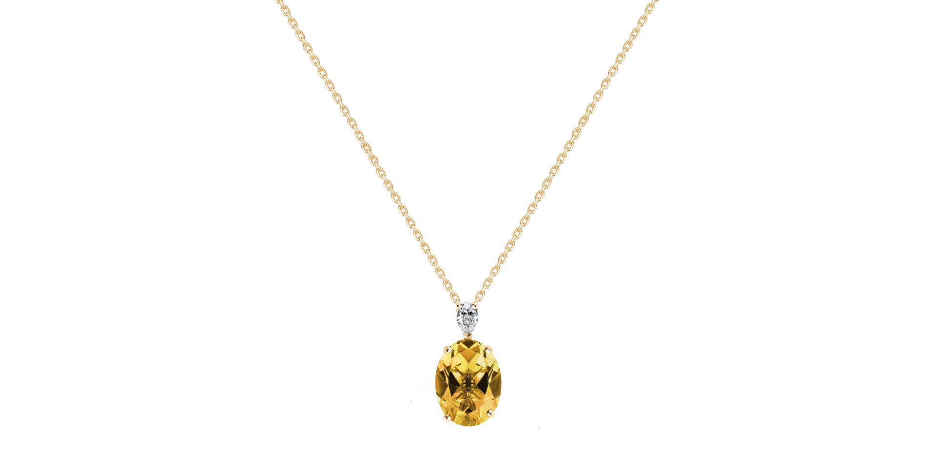 Diamond necklace with Citrine Annelise