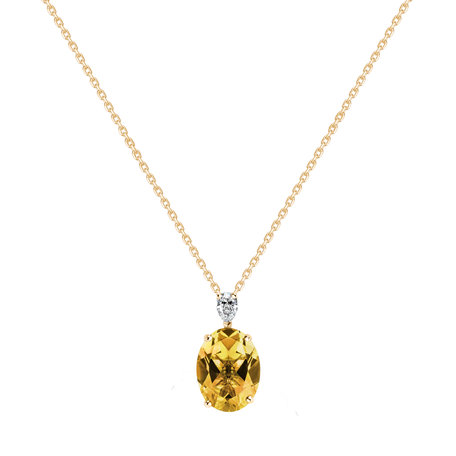 Diamond necklace with Citrine Annelise