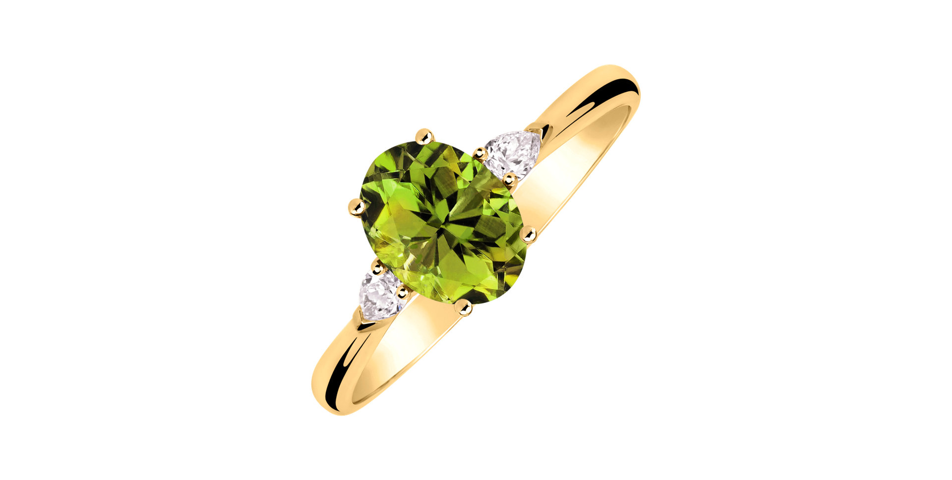 Diamond ring with Peridote Annelise