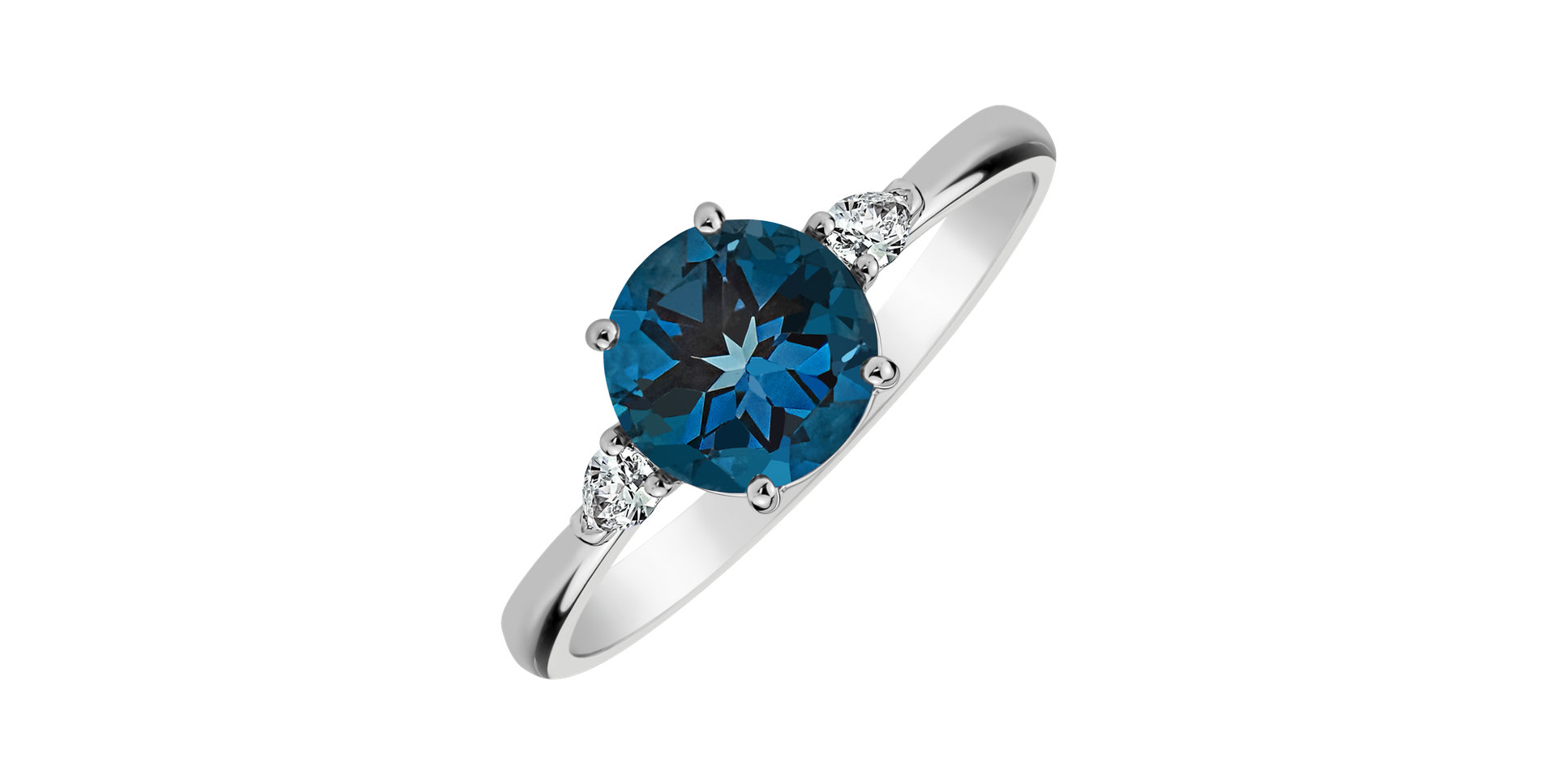 Diamond ring with Topaz Majestic Oasis