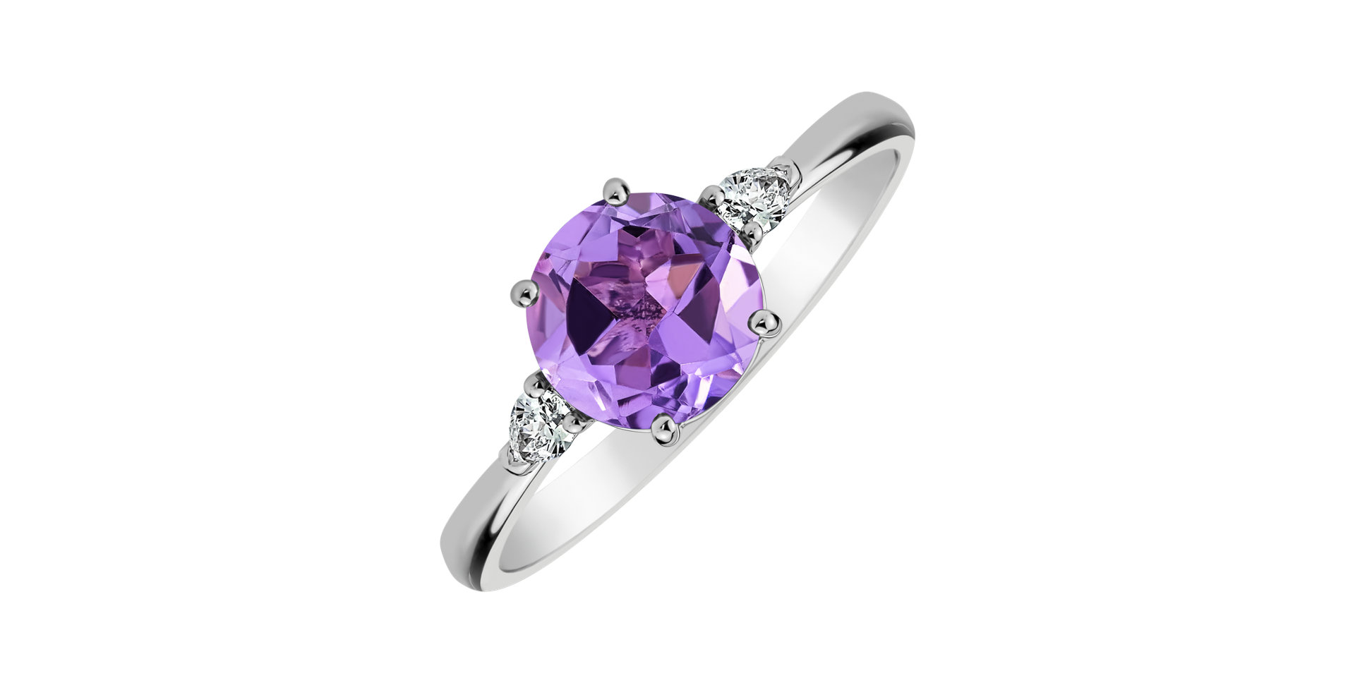 Diamond ring with Amethyst Majestic Oasis