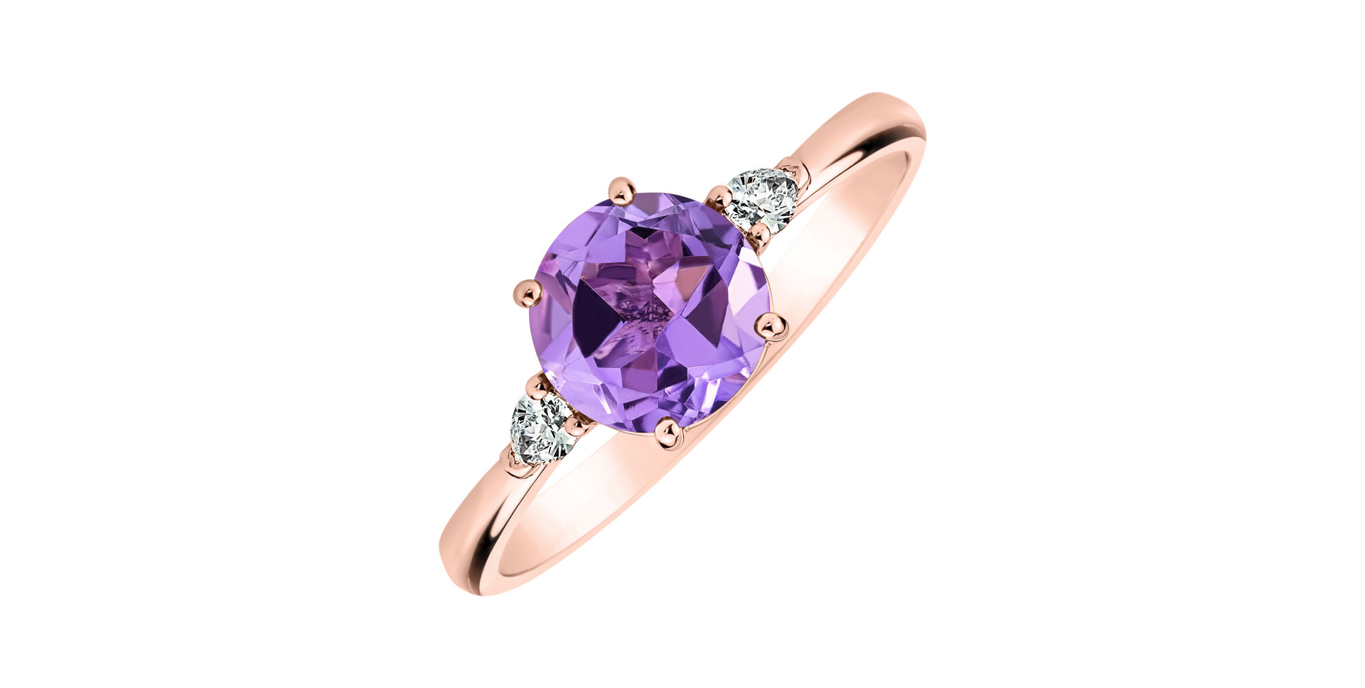 Diamond ring with Amethyst Majestic Oasis