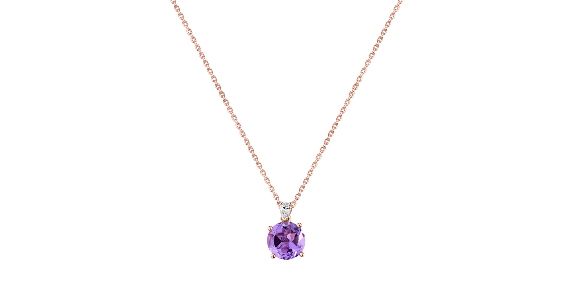 Diamond necklace with Amethyst Mariella