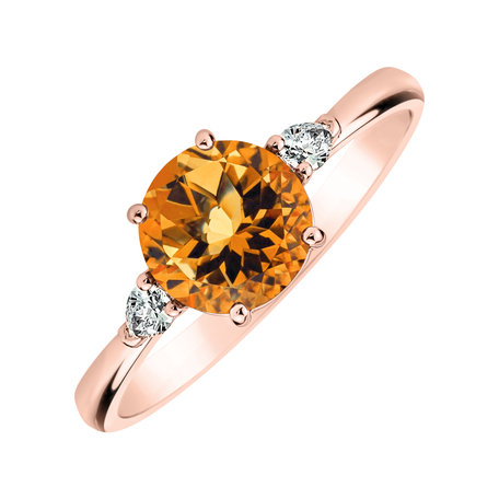 Diamond ring with Citrine Majestic Oasis