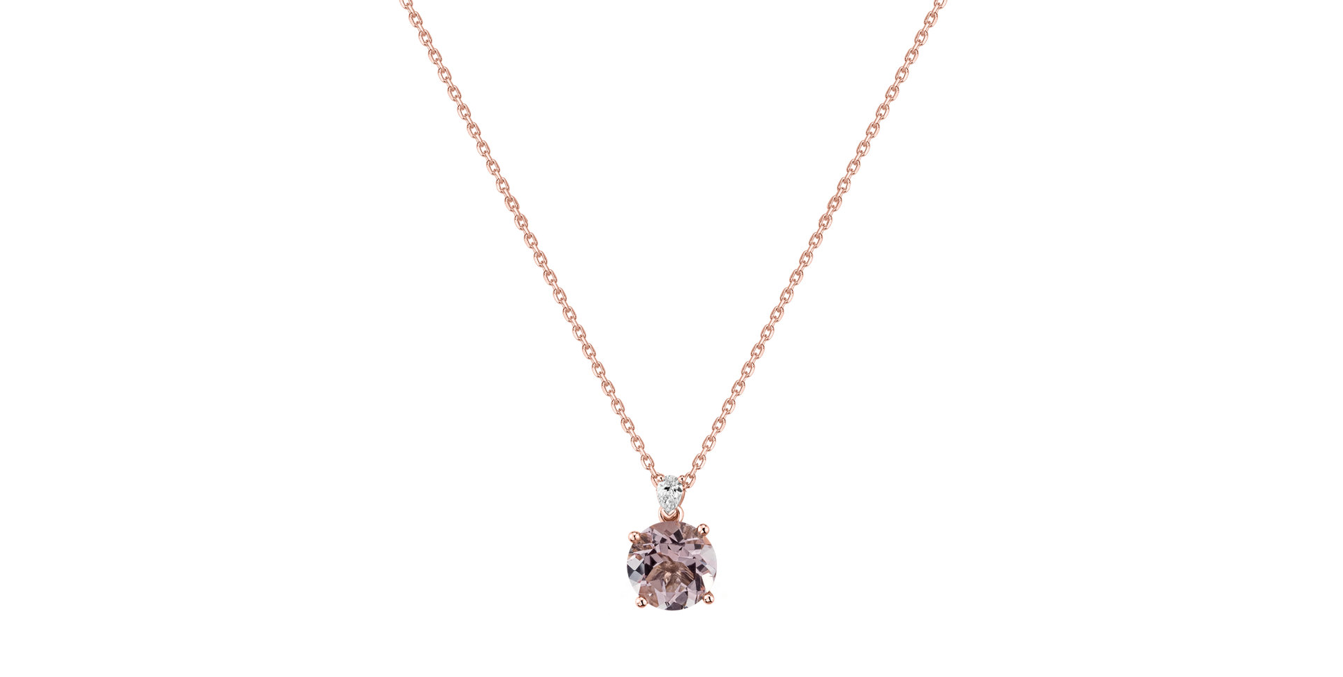 Diamond necklace with Morganite Mariella