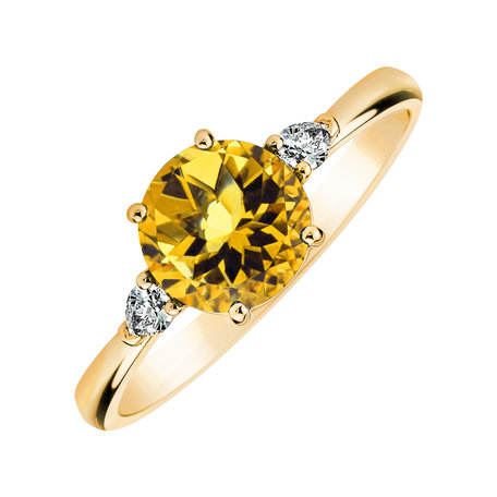 Diamond ring with Citrine Majestic Oasis
