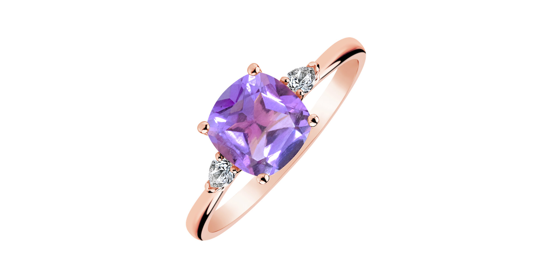 Diamond ring with Amethyst Mirabel