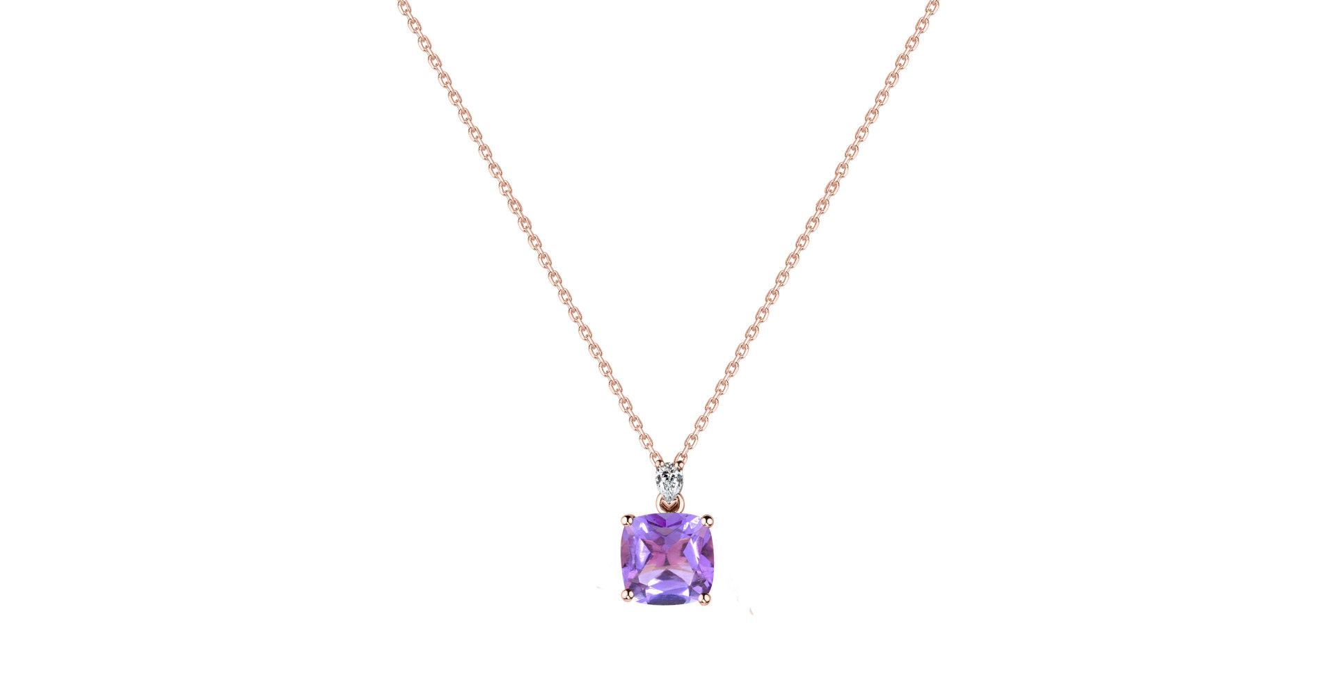 Diamond necklace with Amethyst Mirabel