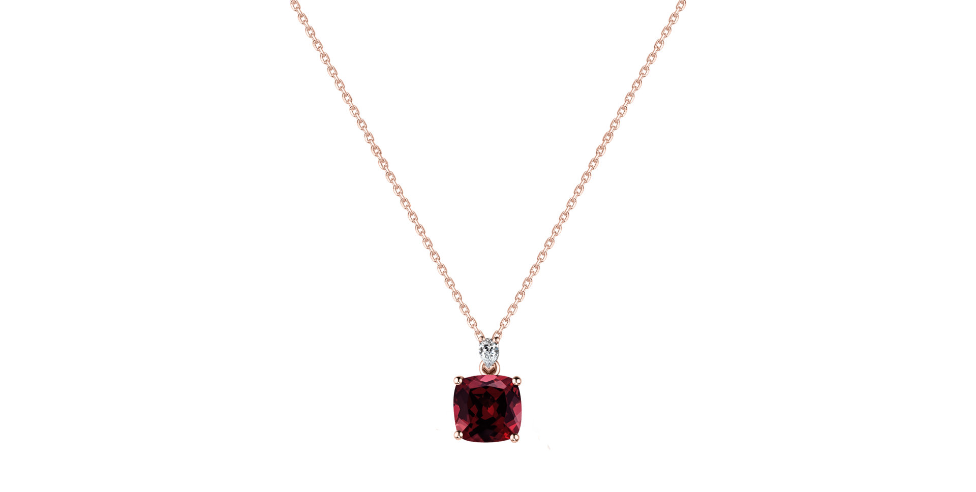 Diamond necklace with Rhodolite Mirabel