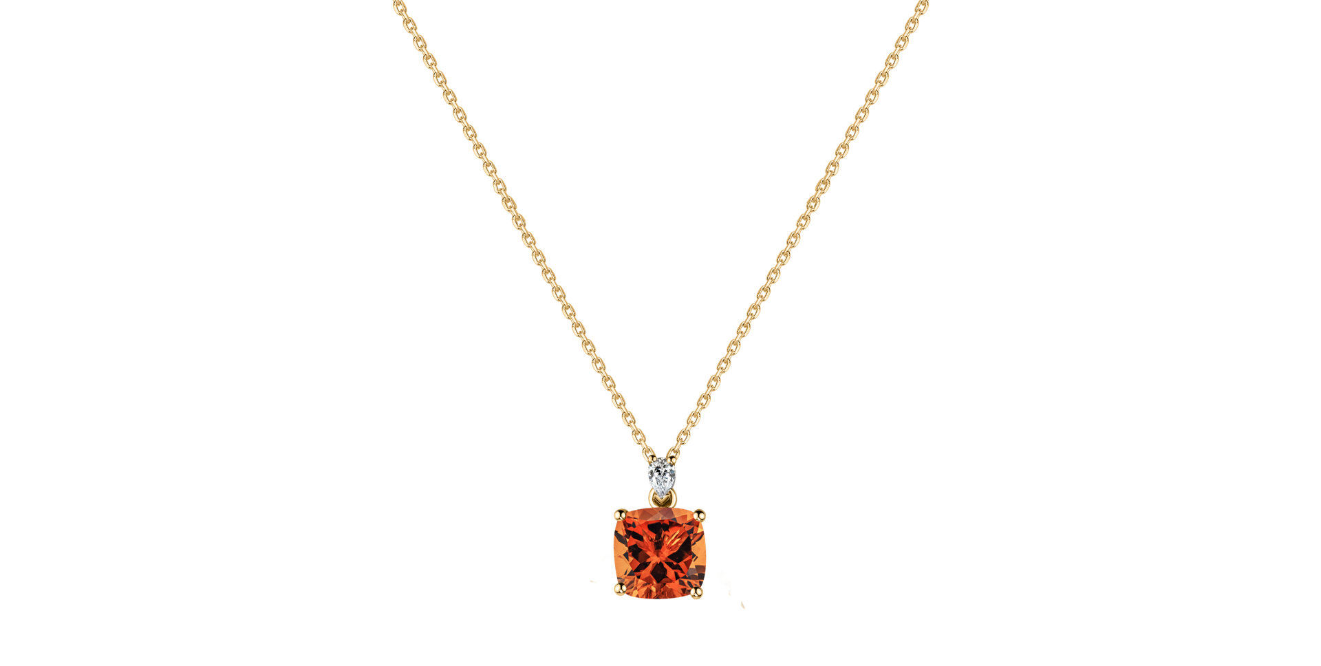Diamond necklace with Citrine Mirabel